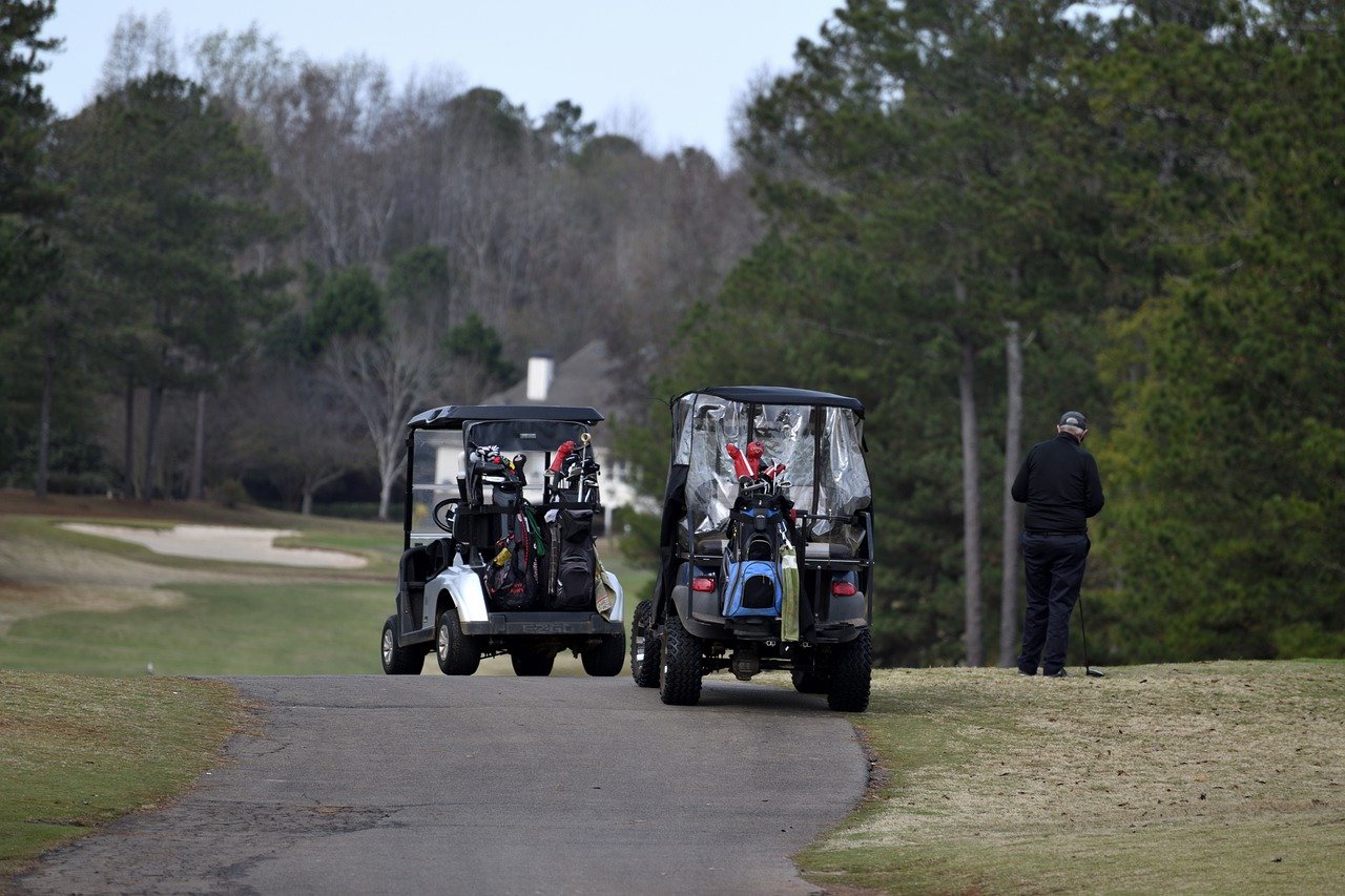 golf cart, transportation, outdoors